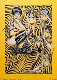 Nik Guerra - 1 Original colour page - Il Giallo del fumetto Nero - “Valentina, Alika, Selene, Pupa Gey, Gesebel, Uranella” tavola 53 - 2023 | Catawiki