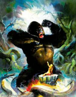 Ken Kelly - Original Painting, "The Mighty King" (undated). For sheer animal ferocity, none can match -