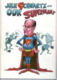 John Costanza - Original Art Illustration of Julius Schwartz as Superman (undated). John Costanza‘s caricature has -