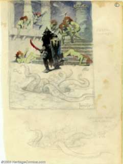 Frank Frazetta - Original Sketch "Death Dealer" (undated). As a character, Death Dealer has survived many - | Heritage