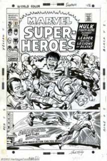 Jack Kirby - Original Cover Art for Marvel Super-Heroes #27 (Marvel, 1970). As the Incredible Hulk battles the - | Heritage