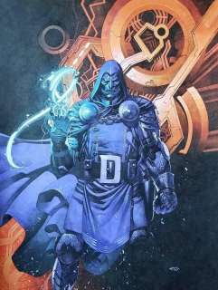 Chris Stevens - Doctor Doom 18X24 Color Illustration Used For Poster Art Marvel Fantastic Four