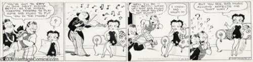 Bud Counihan - Original Comic Strip Art for Betty Boop Daily dated 10-23-34 (King Features Syndicate, 1934). A -