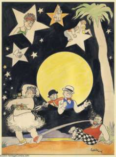 Frank Willard - Moon Mullins Color Painting Original Art (undated). Moon Mullins had a pacing all its own; it’s - | Heritage