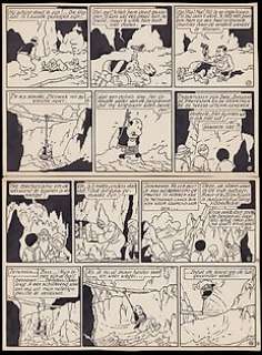 De Moor, Bob - 1 Original page - Nonkel Zigomar, Snoe en Snolleke - De Blauwe vinger (plaat 44 / stroken 173-176) - 1953 | Catawiki