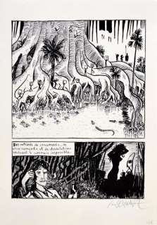 Bernard Fred - La paresse du panda. Encre de chine pour la planche 126 de