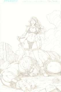 Edgar Salazar - Red Sonja #2 / #39 Cover - Red Sonja Over Slain Enemy - Signed