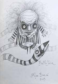 Bessoni, Stefano - 1 Original drawing - Tim Burton the eternal child of Burbank - Beetlejuice - 2023 | Catawiki