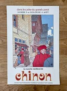 Juillard, André - 1 Offset Print - Le Marché Médiéval de Chinon - 1985 | Catawiki