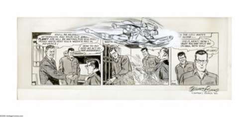 Wayne Boring - Superman Daily Comic Strip with Superman Specialty Drawing Original Art, dated 2-11-65 (McClure - | Heritage