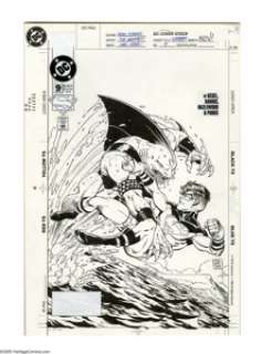 Tom Grummett and Karl Kesel - Superboy #9 Cover Original Art (DC, 1994). Erupting from ocean depths, the brutal -