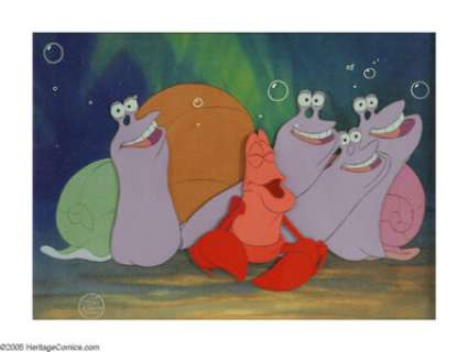 The Little Mermaid "Sebastian" Production Cel (The Walt Disney Company, 1989). This cel set-up, - | Heritage
