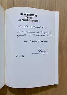 Tintin T1 - Tintin au Pays des soviets + Dédicace d‘Hergé à Claude Moliterni - C - 1 Album - Édition limitée et numérotée - 1969