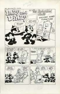 Joe Oriolo - Felix‘s Nephews Inky and Dinky #5, Complete 17-page Story "The Enchanted Chair" Original Art -