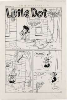Steve Muffatti - Little Dot #3 Complete 5-page Story "Jungle Fun" Original Art (Harvey, 1954). Little -