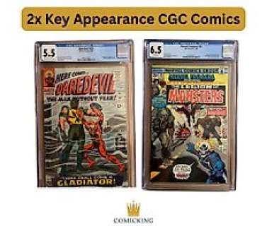 2x Key Appearance CGC Comics - Origin & 1st appearance of Gladiator (Melvin Potter) | Legion of the Monster (Morbius, Ghost Rider - 2 Comic | Catawiki