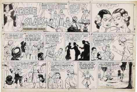 Raeburn Van Buren - Abbie and Slats Sunday Comic Strip Original Art, dated 3-30-46 (United Feature Syndicate, -