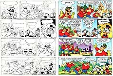 Romano Scarpa, Lucio Michieli, Maurizio Amendola, Jacques Lelièvre Aventures à Eurodisney - Original Inked Comic Page by Scarpa, Michieli and Amendola - page 20 - (1992) | Catawiki