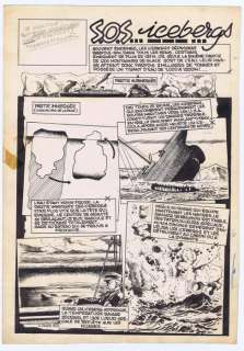Paape, Eddy | Original page for Spirou magazine  - S.O.S. Icebergs  - Titanic  - (1960) | Catawiki
