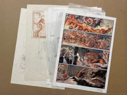 Sternis, Philippe - 12 Original preliminary drawing + original colour - Pyrénée - 1998 | Catawiki