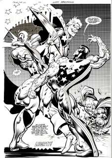 Norm Breyfogle - Prime / Captain America #1 Splash (Incredible Large Art Battle Splash!) 1995