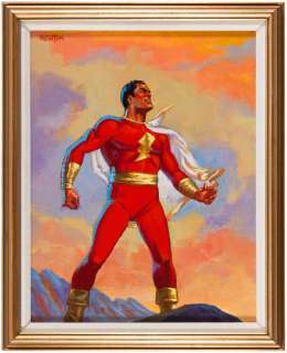 DON NEWTON ORIGINAL CAPTAIN MARVEL FRAMED PAINTING. | Hake’s