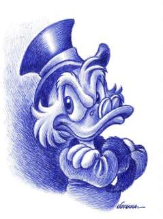 Joan Vizcarra - Uncle Scrooge - Original Drawing - Pen Art - Hand Signed | Catawiki