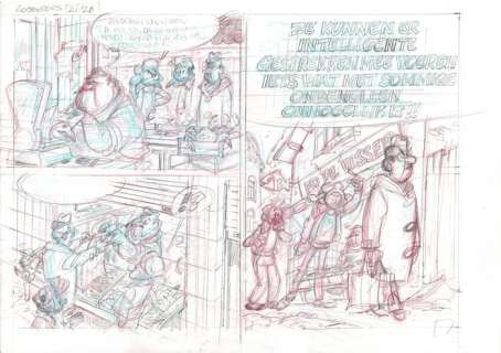 Cambré, Charel - 1 Original preliminary page - Robbedoes 2 - Het plan van Wiebeling - 2017 | Catawiki