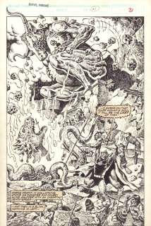 Ernie Chan, Scott Hampton - Marvel Fanfare #52 P.21 - Black Knight Defeats Moloch & Destroys Demon Altar Splash - 1990