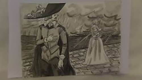 Maupré, Agnès - Original illustration  - Milady de Winter with Cardinal Richelieu  - (2012)