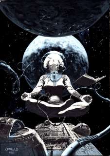 Tim Conrad - Epic Illustrated #17 Cover Mockup Painting Cut From 1980 Published Portfolio Art