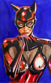 Candita, Giuseppe - 1 Original colour drawing - Catwoman - Red light - 2024 | Catawiki