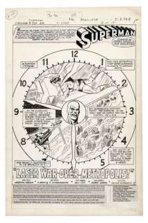 "SUPERMAN" CURT SWAN ORIGINAL COMIC BOOK SPLASH PAGE ART. | Hake’s