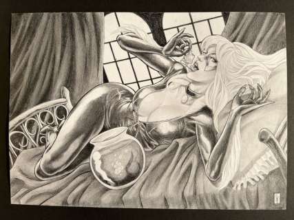 Chris Evenhuis - 1 Original drawing - Catwoman - Black Cat - Ladies from Marvel & DC - 2011 | Catawiki