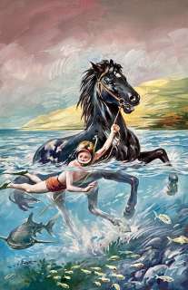 Secondo Busett - Original cover for Furia. Cm. 23,5x36,5. Gouache on board. Signed. Mint