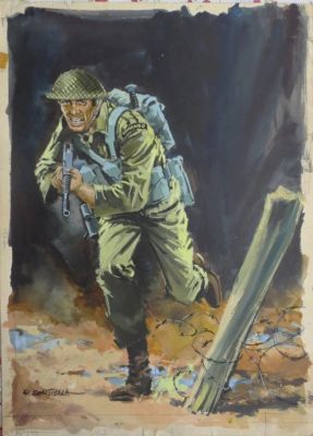 Rafael Cortiella | Original cover war: Casco de Acero Extra #18 – Cortiella | Origin Of Comics