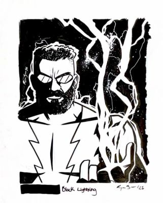 Raymar Brunson | Raymar Brunson - Black Lightning - Pin-UP / Fan Art | Panel Punk Comics Originals