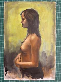 De Metter, Christian - 1 Original colour drawing - Nu de profil - 2011