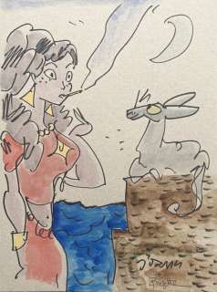 Sfar, Joann / Findakly, Brigitte - 1 Original colour drawing - Le Chat du Rabbin