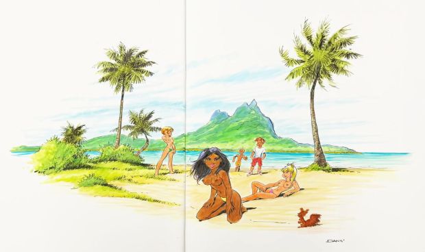 Dany | Lot 236 - Spirou et la gorgone bleue, tirage de luxe très grand format limité à 269 ex., agrémenté d’une dédicace. | Septimus