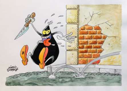 Sommacal, Giorgio - 1 Original colour drawing - Cattivik | Catawiki