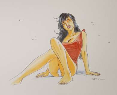 Jim - 1 Original colour drawing - Une Nuit à Rome - Marie | Catawiki