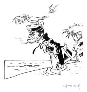 Tony Fernandez - Donald Duck Inspired by Hugo Pratt’s Corto Maltese – Original Draw | Catawiki