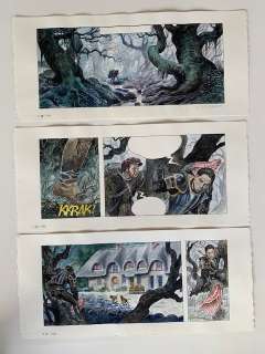 Manara, Milo - 3 Original colour page - Borgia T3 - Les Flammes du bûcher - 2008 | Catawiki