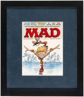 JACK DAVIS "MAD" MAGAZINE FRAMED ORIGINAL FRONT COVER PRELIMINARY ART. | Hake’s