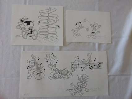 Van Den Bosch, Wilma | 3 Original illustrations  - Goofy + Daisy Duck’s nieces (2015) | Catawiki