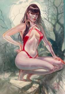 Mauro De Luca - 1 Original colour drawing - Vampirella - Painting on canvas | Catawiki