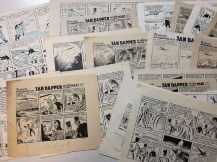 Pack - 21 Original page - De groote avonturen van Jan Dapper en zijn vriend Marc - Verschenen in Ons Rakkersblad - 1943 | Catawiki
