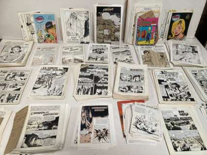 Divers auteurs - Original page - Etranges aventures / Kamikaze / Calipso / Cathy - Ensemble de planches remontées et bromures d’imprimerie | Catawiki