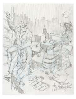 WILL EISNER â€œTHE CHRISTMAS SPIRITâ€ PRELIMINARY COVER ORIGINAL ART AND BOOK. | Hake’s